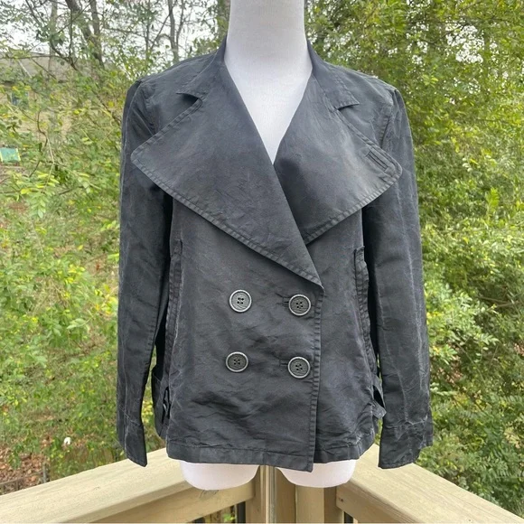 Salvatore Ferragamo black double breasted blouse top size EU 48 - Picture 1 of 15